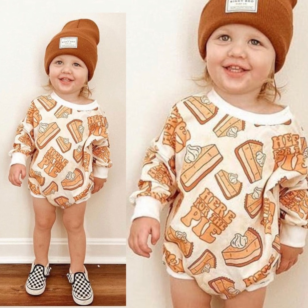 🦃🥧🎃🧡🤎🤍Baby Toddler FALL Thanksgiving Sweatshirt Romper 🤍🤎🧡🎃🥧🦃